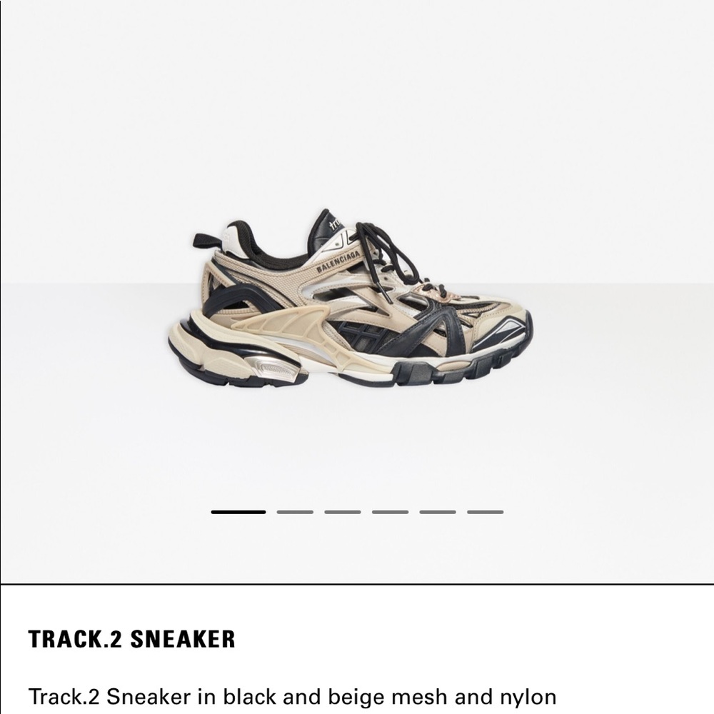 Track.2 Sneaker in black and beige mesh and nylon